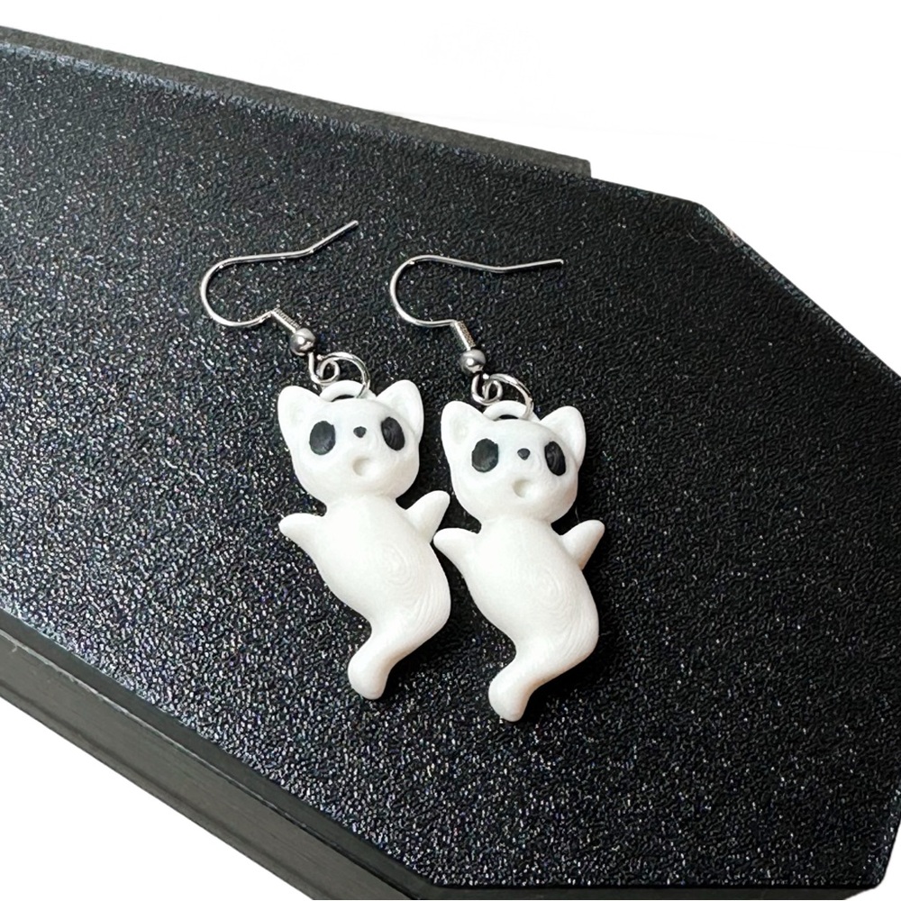 Cute Ghost Cat Earrings